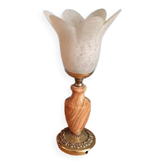 Bedside lamp marble brass tulip glass paste dp 0123259
