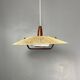 Large Mid-Century Teak and Sisal Cord Hanging Pendant by Temde Leuchten,60s