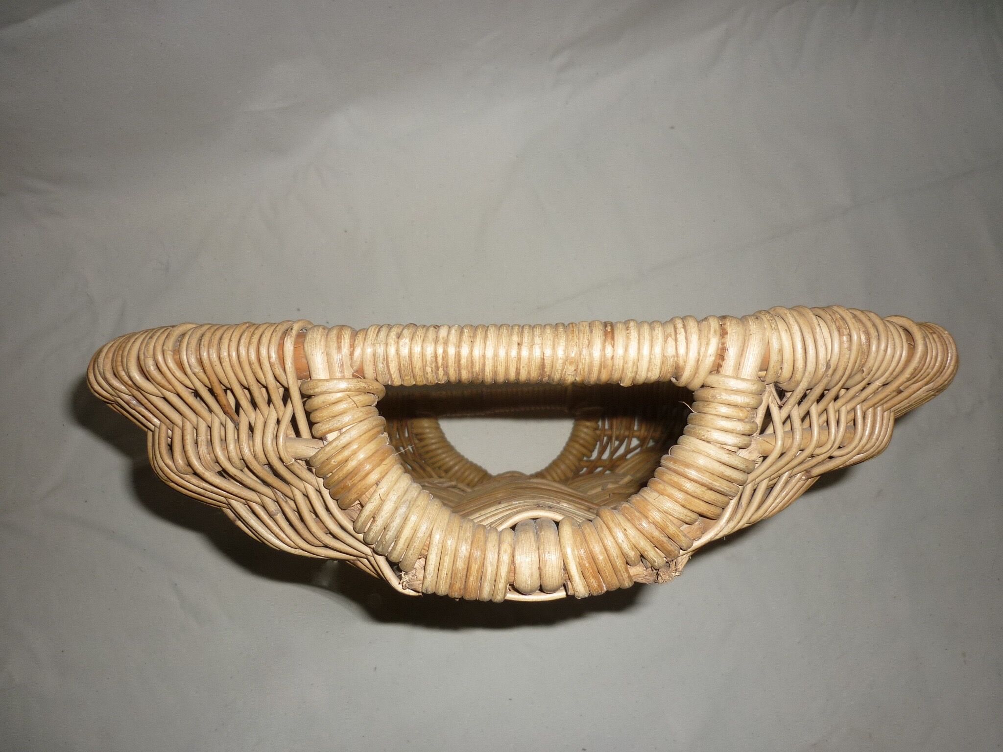 Corbeille plate osier 2 anses