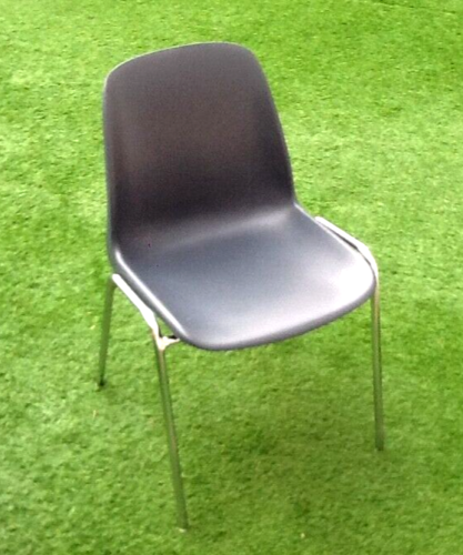 1970s pat. pend dipiplast stackable chair grey shell grained surface