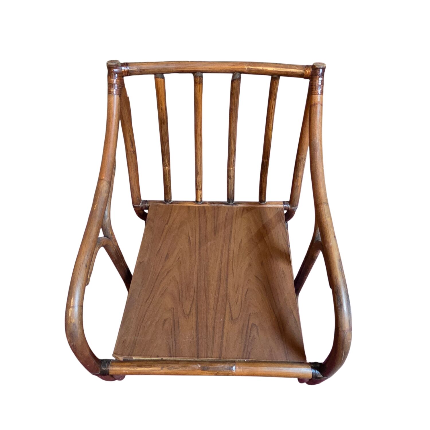 Pair of vintage rattan armchairs  
1960s–1970s