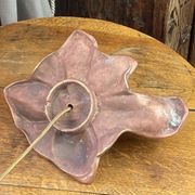 Lampe à poser, feuillage  en bronze rosé