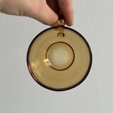 4 vintage amber glass cups