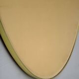 Pair of Mid-Century Modern Italian Oval Mirrors Brass and Bronzed Mirror,70