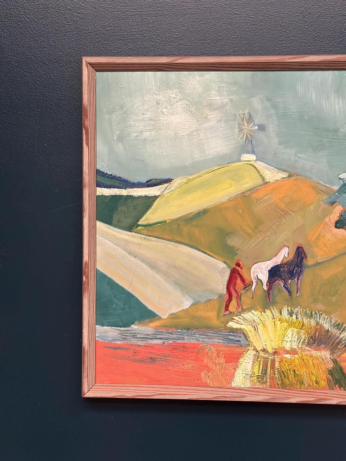 Farming With Windmill Painting