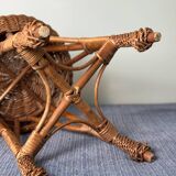 Vintage rattan and wicker stool
