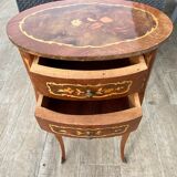 Rognon-style bedside table in marquetry
