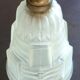 Art Deco wall light, silver-plated bronze, frosted glass, stylized bird decor
