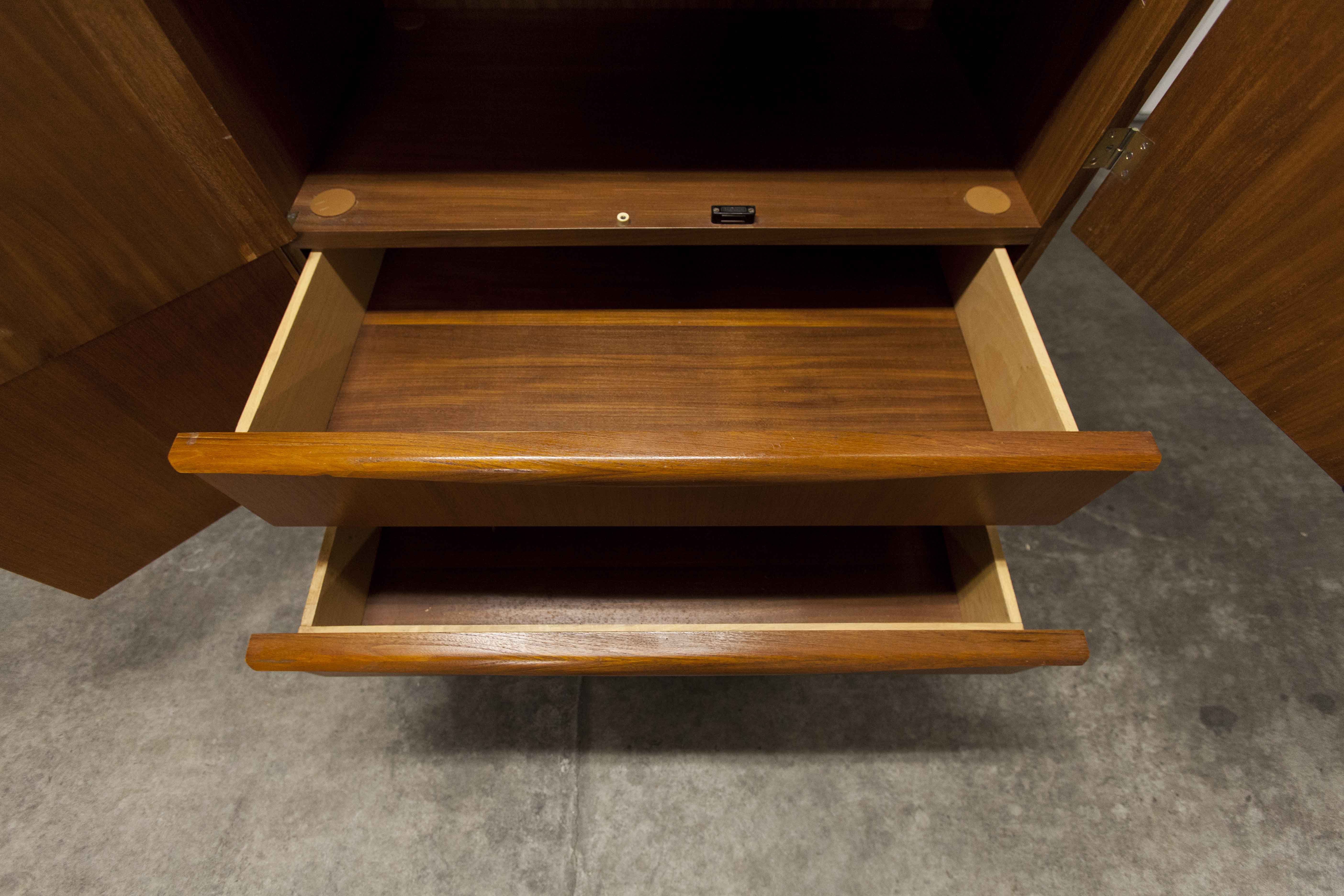 Scandinavian teak cabinet 1960 with mounting plan