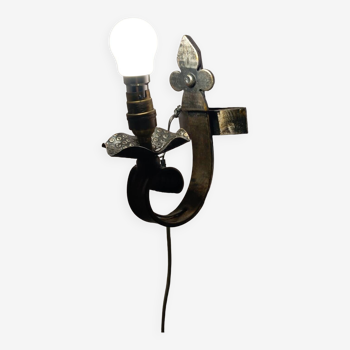 Medieval style iron wall light