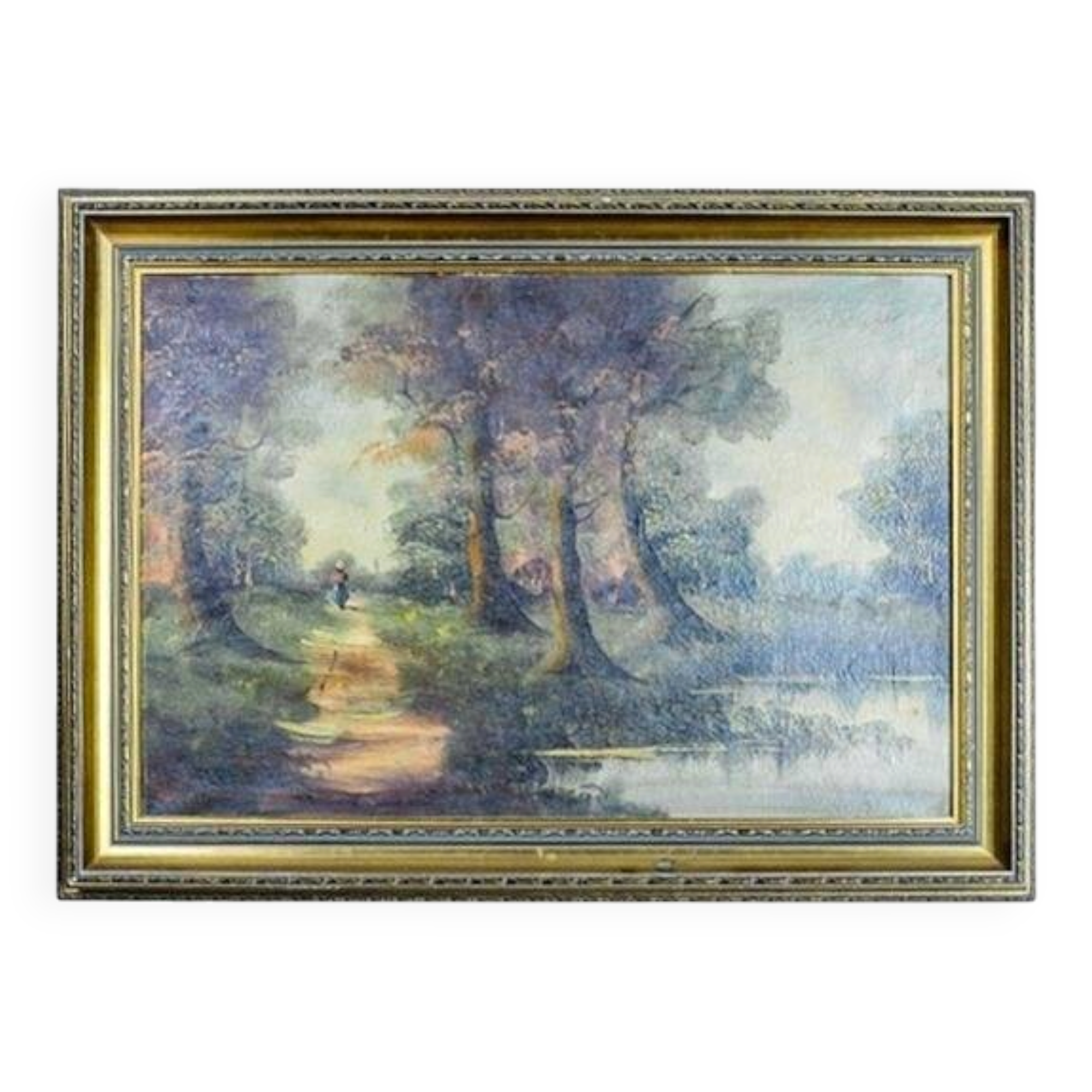 Forest Landscape, 20th Century, Oil on Canvas, Framed