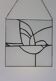 Vitrail décoratif oiseau, style Tiffany, verre coloré fait main 40×40 cm