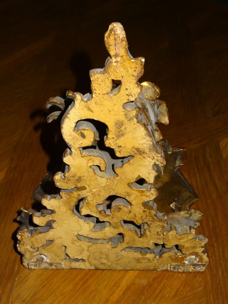 19th century wall console in gilded carved wood