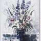 1983 Modern "Flowers & Shell" Swedish Floral Still Life Oil Painting, Framed