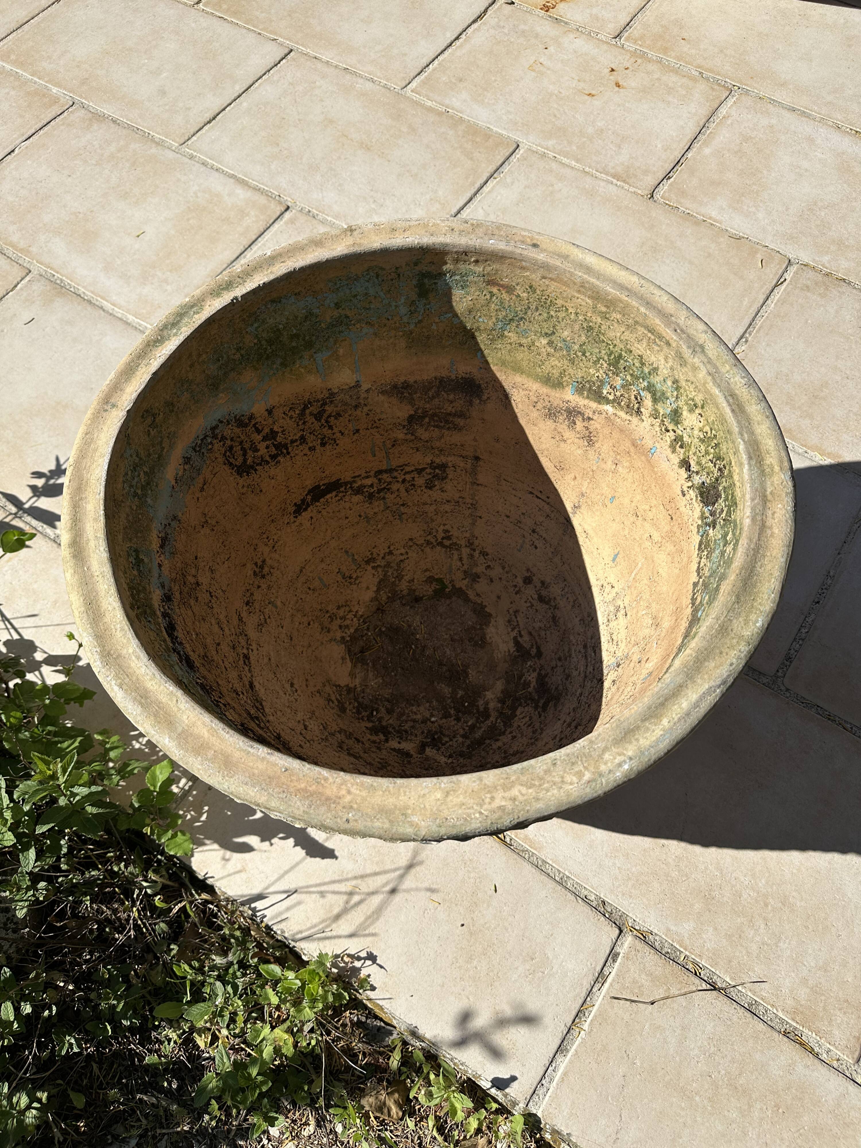 Ancient terracotta pot vase from the 19th century.