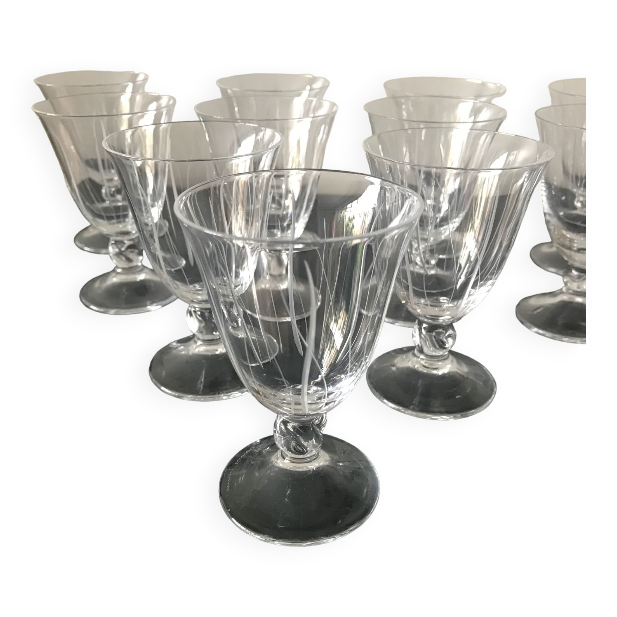 Set of 11 port glasses or DAUM verrines