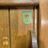 Armoire des années 40 en chêne dans le style de Guillerme et Chambron, années 1960