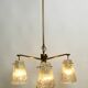 Heavy Mid Century ceiling lamp with three glass shades by Rupert Nikoll