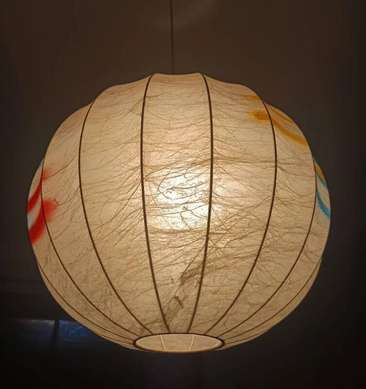 Chandelier Cocoon Creation Cazal Pop Art 1970s Italian 46cm Vintage