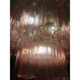 Pink Murano Glass Chandelier Tronchi Venini Style, set of 2 or a pair of chandeliers