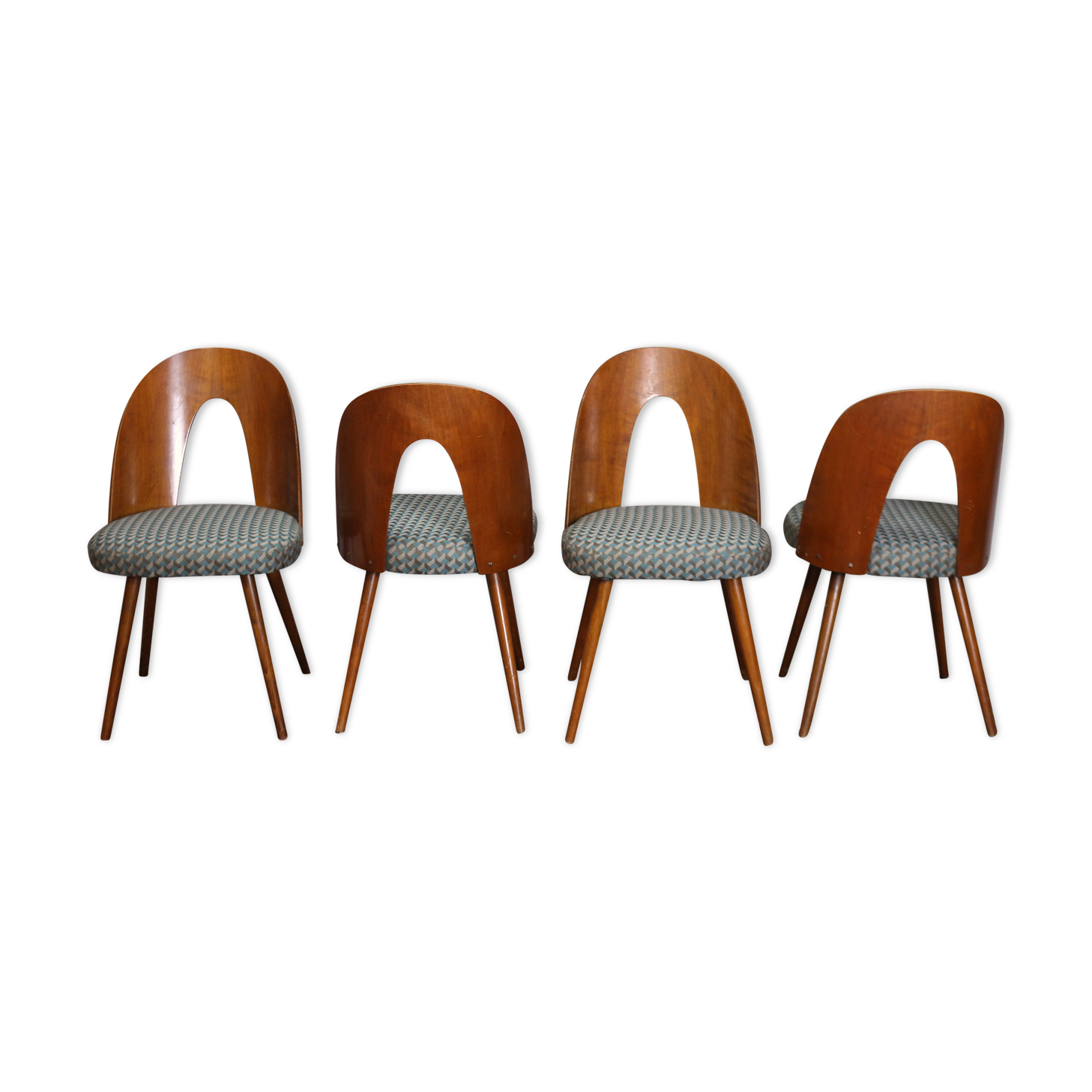 Lot de 4 chaises par Antonin Suman, 1960 Tchécoslovaquie