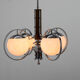 Art deco opaline glass wood and chrome chandelier, 1930s