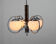 Art deco opaline glass wood and chrome chandelier, 1930s