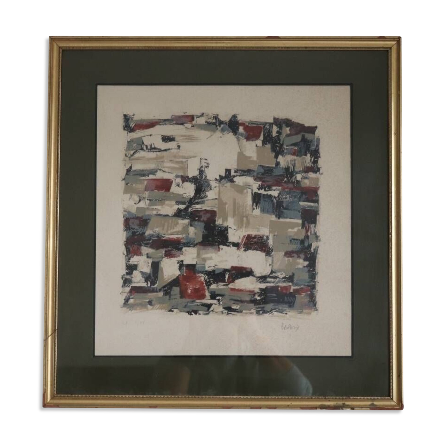 Vintage abstract painting signed Bepoix beaux art brest