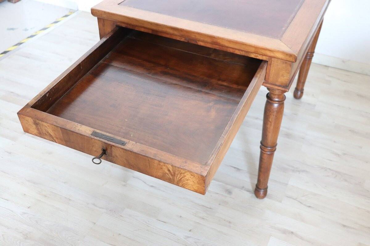 Antique walnut desk, Italy, mid-19th century