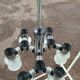 Vintage ceiling lamp in chrome plated and glass cut from targetti 1970 - 6 lamps