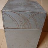 Large vintage gray metal file box (22.5 x 21 x 32 cm)