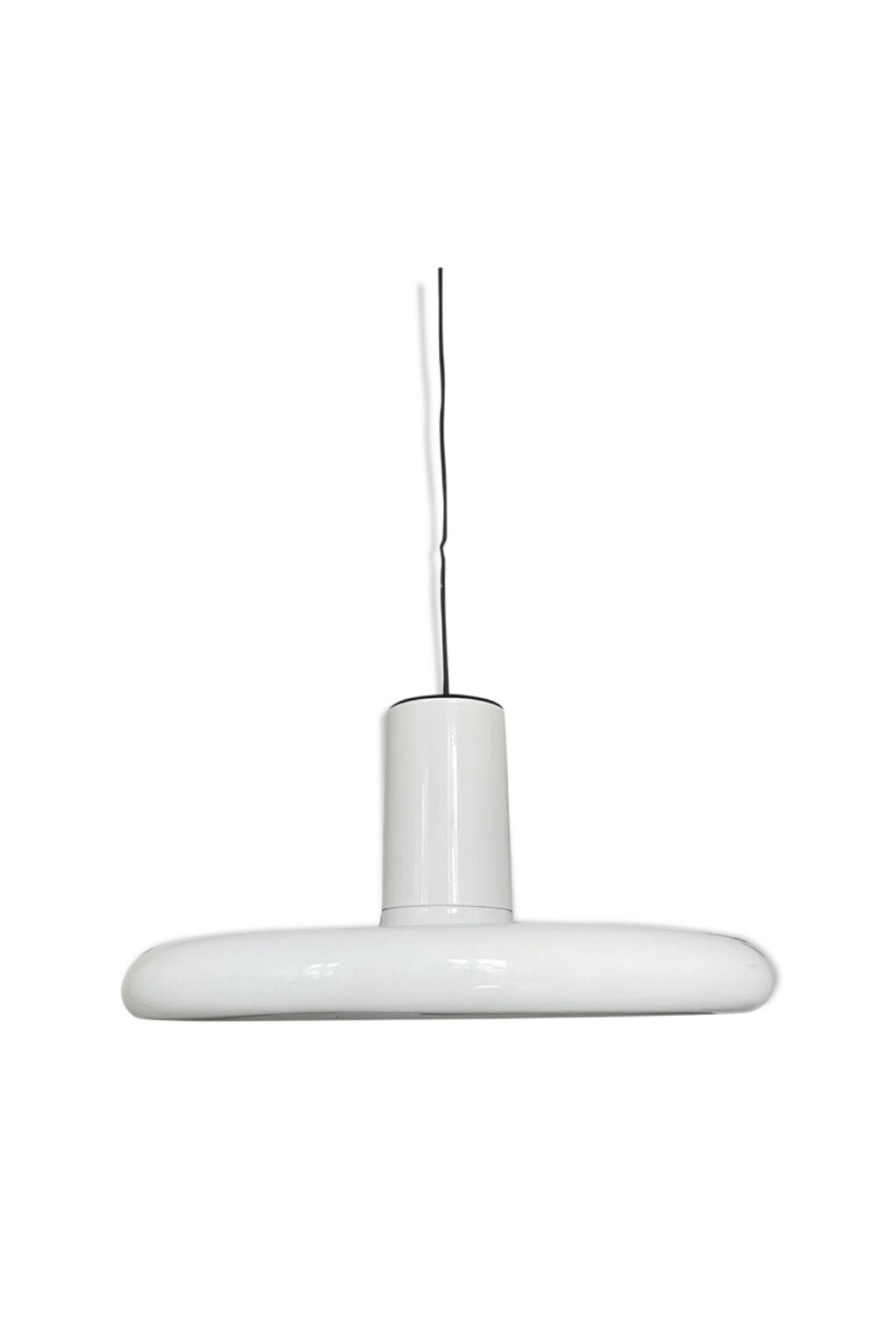 Vintage Lita pendant light in white metal France 1970