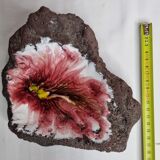 Empty pocket in vintage enamelled lava stone, 20 cm