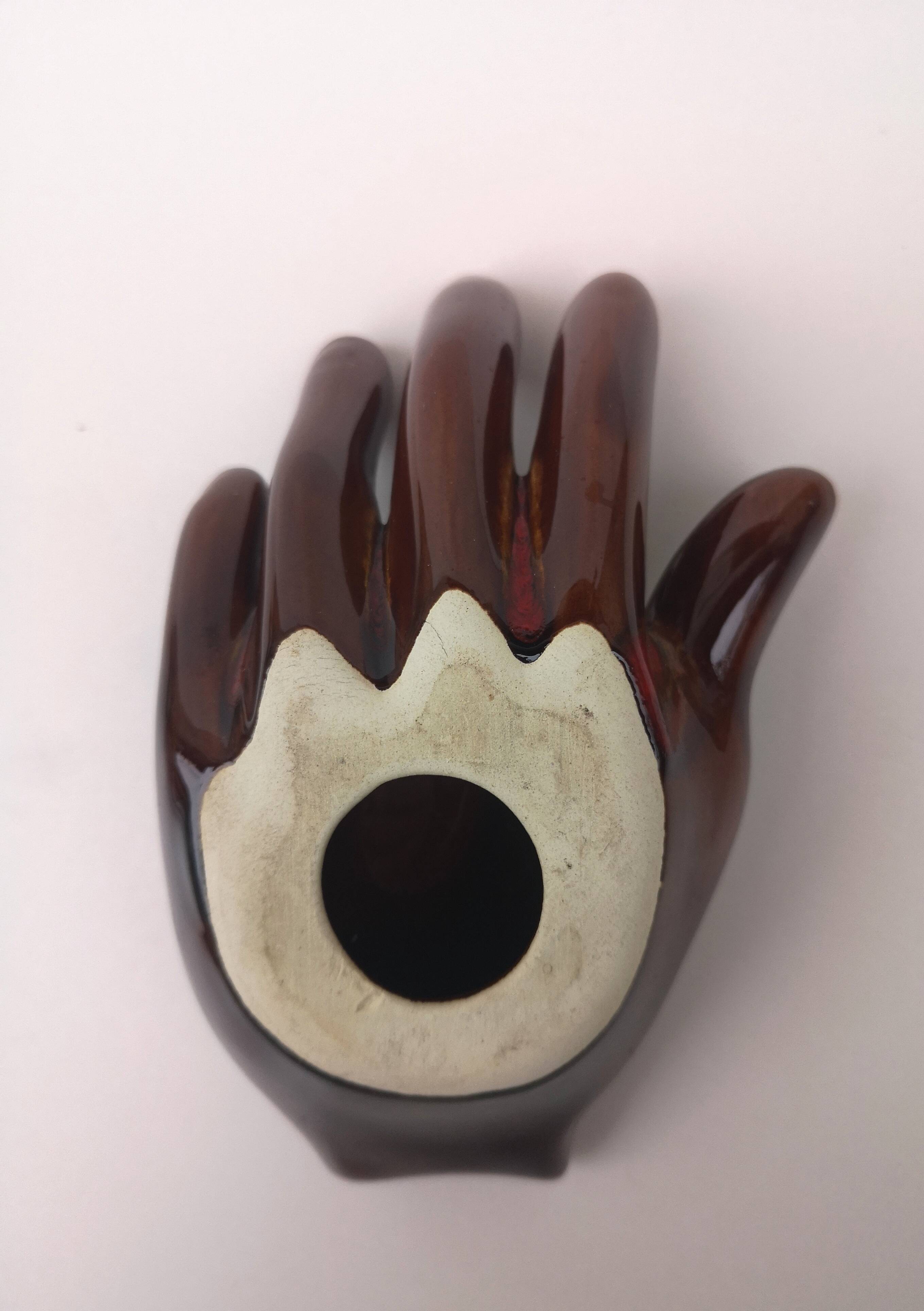 Vintage hand glazed ceramic ashtray