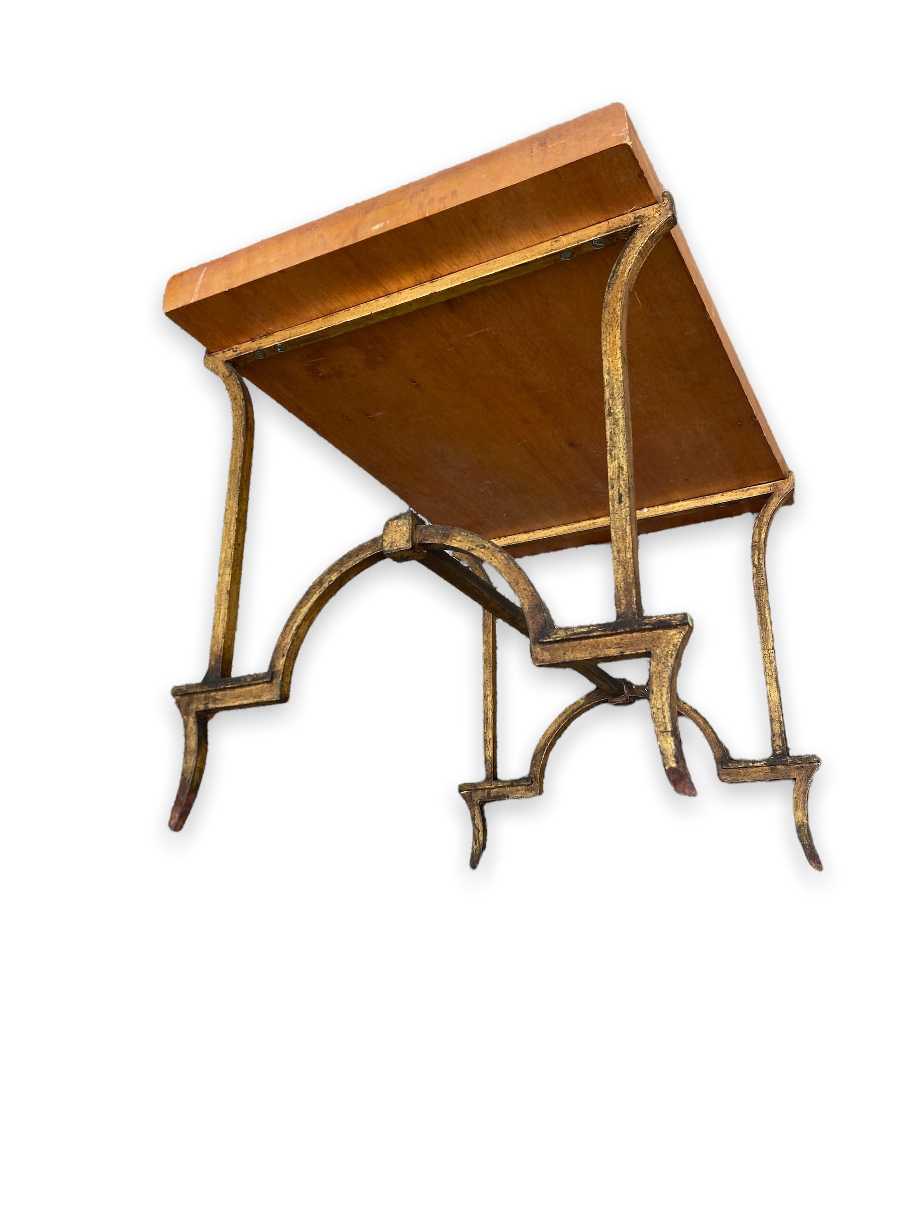 Side table in wood and metal mordoré