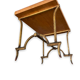 Table d'appoint en bois et métal mordoré