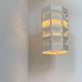 Vintage pendant light by Poul Gernes, matt white lacquered metal, by Poulsen Denmark 1960.
