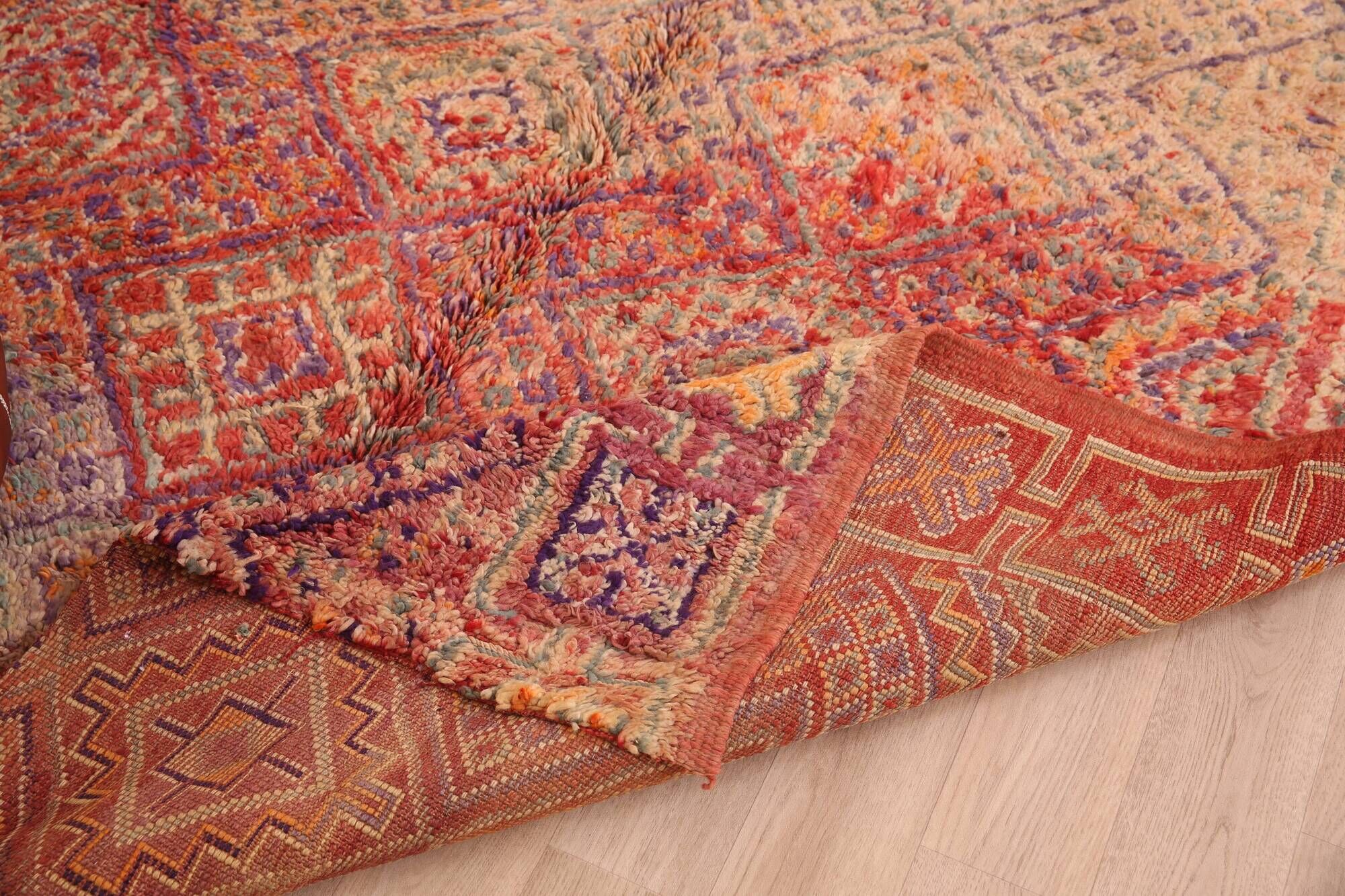 Vintage Moroccan Wool Rug 184 x 285 cm, Handmade Berber Rug, Old Rug Boho