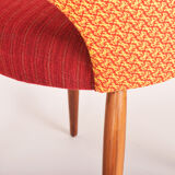 Four czechoslovak midcentury chairs, with new upholstery and original fabric