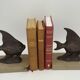 Vintage French Art Deco Fish Book Ends - Marble and Spelter Bookends
