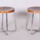 Bauhaus Stools in Chromed Steel, Beech and Plywood, Germany, 1930s, Set of 2
