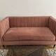 Compact powder pink sofa made