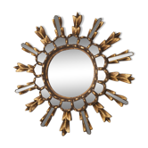 Mirror wood golden sun 50 -  32x32cm