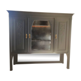 Old sideboard showcase 19th patinated matt black