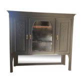 Old sideboard showcase 19th patinated matt black