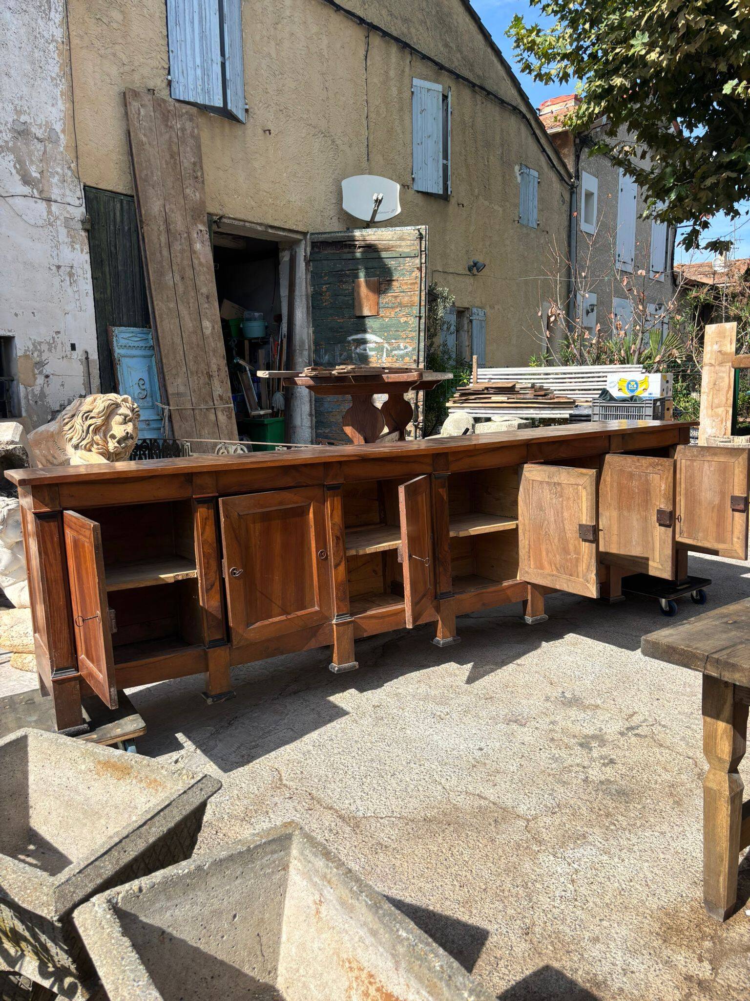 6-door solid walnut buffet from the Directoire period
