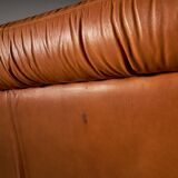 Light Warm Brown Leather Sofa Set