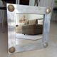 Vintage folk art mirror in cast aluminum and solid brass 60s/70s 50*50 cm