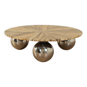 Table basse en marbre des années 1960, Ø100 cm