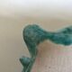 Wavy turquoise glazed earthenware plate 1960 Provence